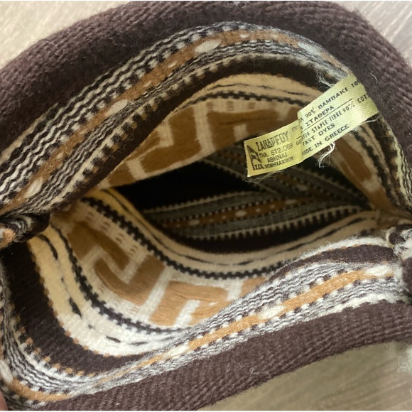 Vintage 70s Hippie Woven Greek Artisan Bag Boho Crossbody Fringe Shoulder Purse - Picture 3 of 9